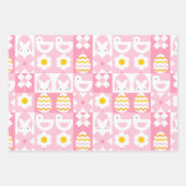 Zoete Lente Pasen Patchwork  Inpakpapier Vel (Voorkant 2)