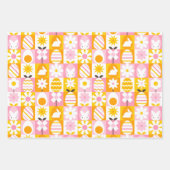 Zoete Lente Pasen Patchwork  Inpakpapier Vel (Voorkant)