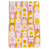 Zoete lente Pasen patchwork  Medium Cadeauzakje (Achterkant)