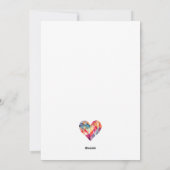 Zoete leraar met kleurrijke aquarel hart feestdagenkaart (Achterkant)