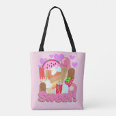 Zoete leuke desserts tote bag (Achterkant)