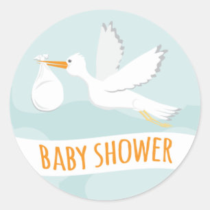 Zoete Levering Ooievaar Baby shower Sticker
