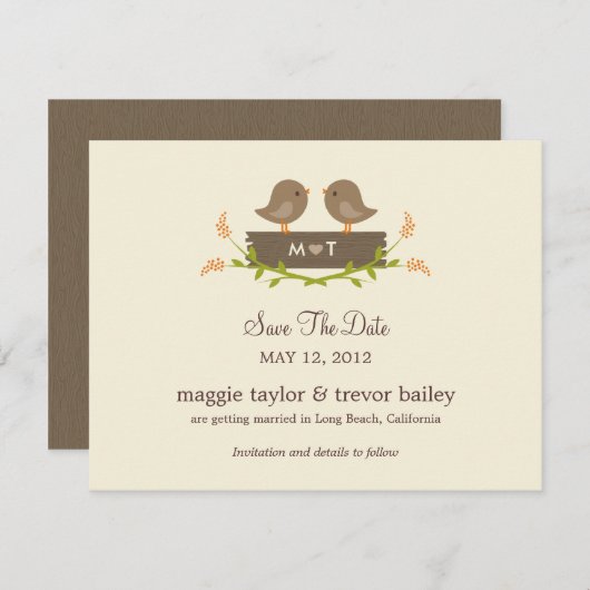 Zoete Liefde Bewaar De Datum Aankondiging (Voorkant / Achterkant)