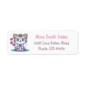 Zoete Liefde Kitten Retouradreslabels Etiket (Voorkant)