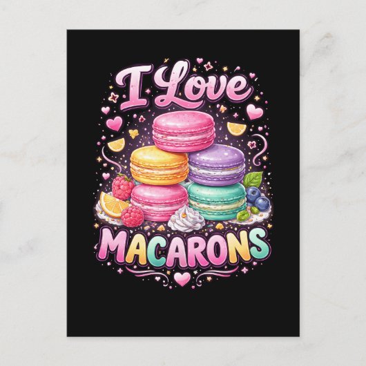 Zoete Liefde Macarons Briefkaart (Voorkant)