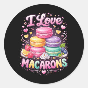 Zoete Liefde Macarons Ronde Sticker