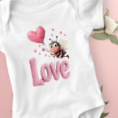 Zoete Liefdesbij Roze Harten Romper