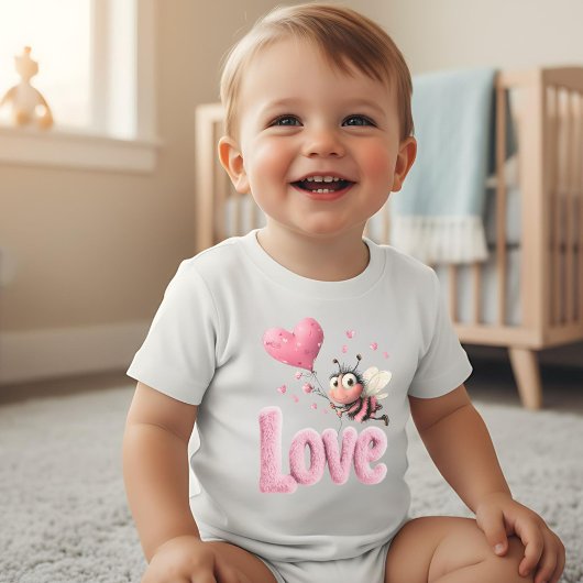 Zoete Liefdesbij Roze Harten Romper