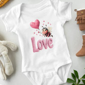 Zoete Liefdesbij Roze Harten Romper