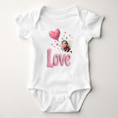 Zoete Liefdesbij Roze Harten Romper (Voorkant)