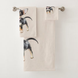 Zoete Lieve Bruine Crème Chihuahua Hond Beste Vrie Bad Handdoek