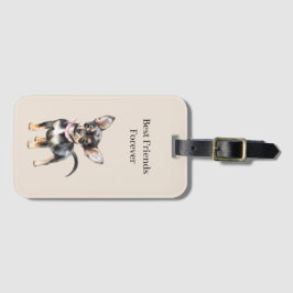 Zoete Lieve Bruine Crème Chihuahua Hond Beste Vrie Bagagelabel