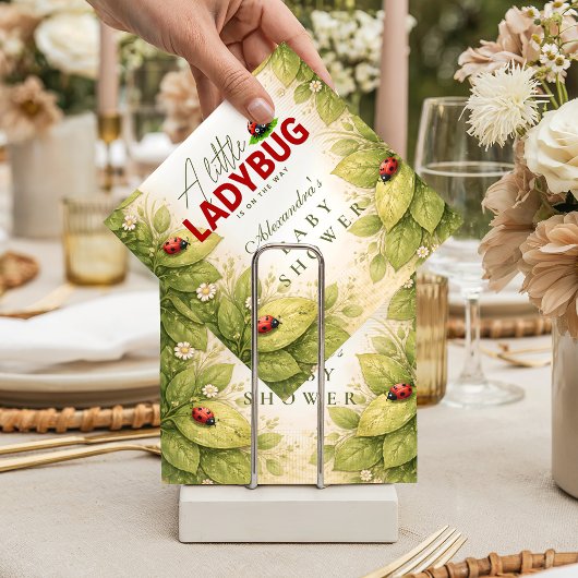 Zoete Lieveheersbeestje Lente Baby Shower Servet