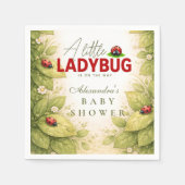 Zoete Lieveheersbeestje Lente Baby Shower Servet (Voorkant)