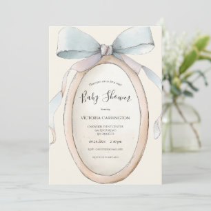 Zoete linten en strikken Ouderwetse baby shower  Kaart