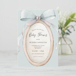 Zoete linten en strikken Vintage blauwe baby showe Kaart