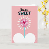 Zoete Lolly Liefdeskaart Kaart (Gele Bloem)
