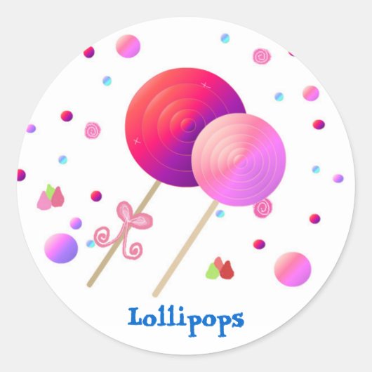 Zoete Lolly's Ronde Sticker (Voorkant)
