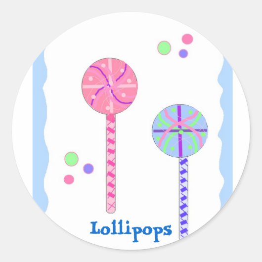 Zoete Lolly's Ronde Sticker (Voorkant)