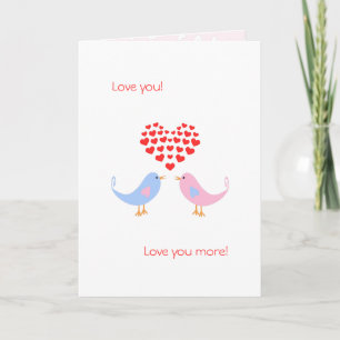 Zoete lovevogels romantische aangepaste tekst feestdagen kaart