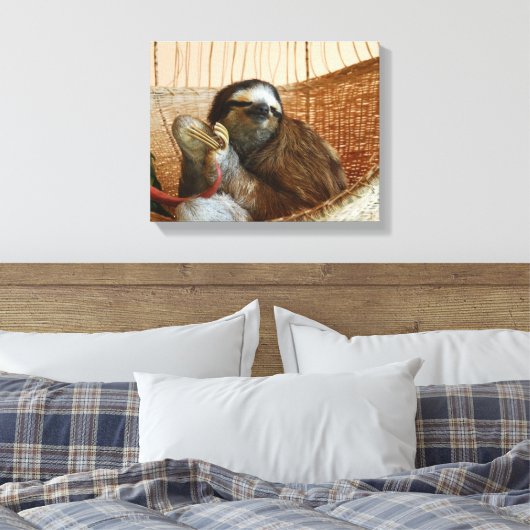 Zoete luiaard canvas afdruk (Insitu (Slaapkamer))