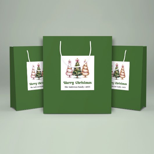 Zoete Luipaard Kerstboom Gift Zak Aangepaste Naam Groot Cadeauzakje