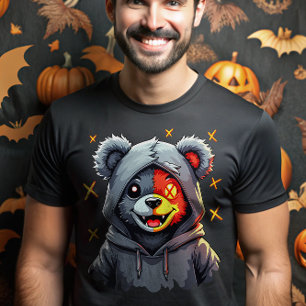 Zoete maar griezelige tweevoudige teddybeer Hallow T-shirt