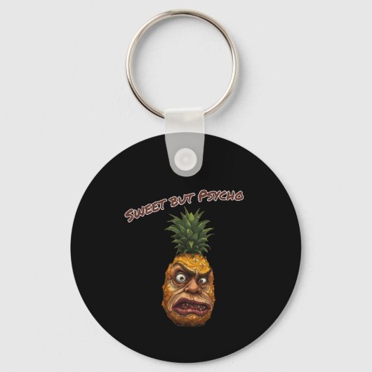 Zoete maar Psycho Ananas Sleutelhanger (Voorkant)
