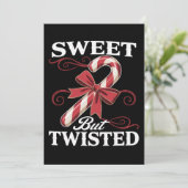 Zoete Maar Verdraaide Candy Cane Kerstfeest Feestdagenkaart (Staand voorkant)