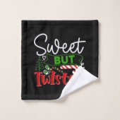Zoete Maar Verdraaide Grappige Kerst Kerststok Bad Handdoek (Wasdoekje)