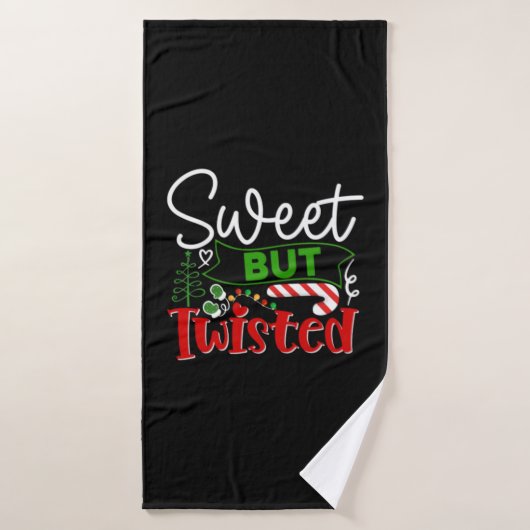 Zoete Maar Verdraaide Grappige Kerst Kerststok Badhanddoek (Badhanddoek)