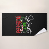 Zoete Maar Verdraaide Grappige Kerst Kerststok Badhanddoek (Badhanddoek)