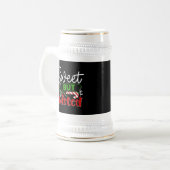 Zoete Maar Verdraaide Grappige Kerst Kerststok Bierpul (Voorkant links)