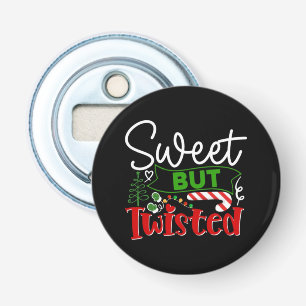 Zoete Maar Verdraaide Grappige Kerst Kerststok Button Flesopener