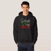 Zoete Maar Verdraaide Grappige Kerst Kerststok Hoodie (Voorkant volledig)