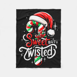 Zoete Maar Verdraaide Grappige Kerst Kerststok Ker Fleece Deken