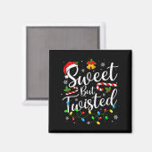 Zoete Maar Verdraaide Grappige Kerst Kerststok Ker Magneet (Voorkant / Achterkant)