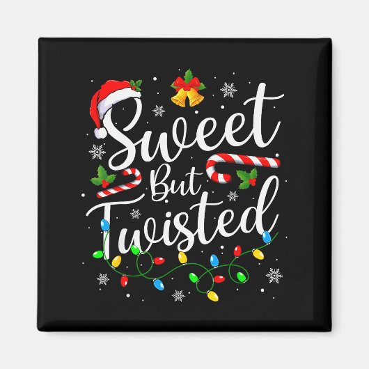 Zoete Maar Verdraaide Grappige Kerst Kerststok Ker Magneet (Voorkant)