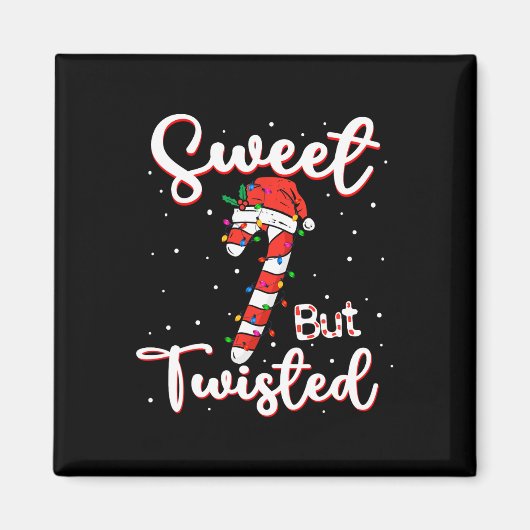 Zoete Maar Verdraaide Grappige Kerst Kerststok Ker Magneet (Voorkant)