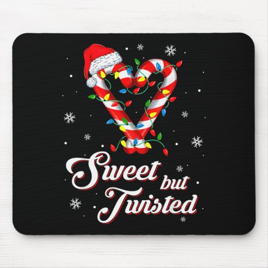 Zoete Maar Verdraaide Grappige Kerst Kerststok Ker Muismat (Voorkant)