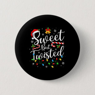 Zoete Maar Verdraaide Grappige Kerst Kerststok Ker Ronde Button 5,7 Cm