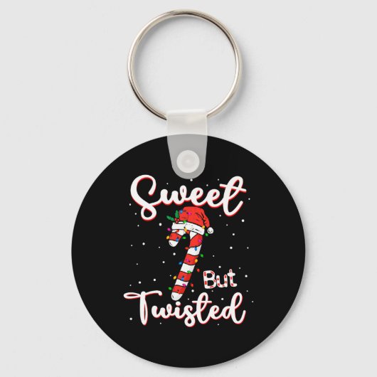 Zoete Maar Verdraaide Grappige Kerst Kerststok Ker Sleutelhanger (Voorkant)
