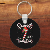 Zoete Maar Verdraaide Grappige Kerst Kerststok Ker Sleutelhanger (Voorkant)