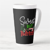 Zoete Maar Verdraaide Grappige Kerst Kerststok Latte Mok (Rechterhoek)