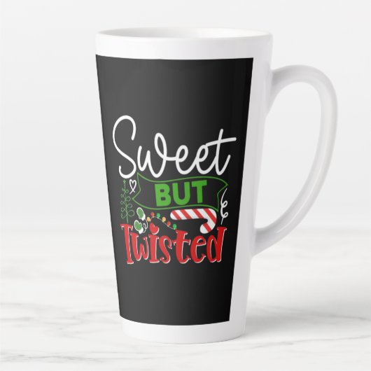 Zoete Maar Verdraaide Grappige Kerst Kerststok Latte Mok (Rechts)