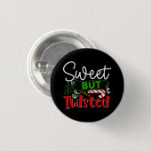 Zoete Maar Verdraaide Grappige Kerst Kerststok Ronde Button 3,2 Cm (Voorkant /achterkant)