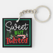 Zoete Maar Verdraaide Grappige Kerst Kerststok Sleutelhanger (Achterkant)