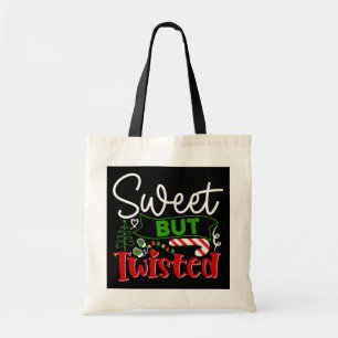 Zoete Maar Verdraaide Grappige Kerst Kerststok Tote Bag