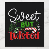 Zoete Maar Verdraaide Grappige Kerst Kerststok Wijn Etiket (Enkel label)