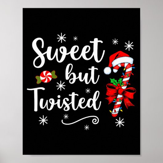 Zoete Maar Verdraaide Grappige Kerst Kerststok Xma Poster (Voorkant)